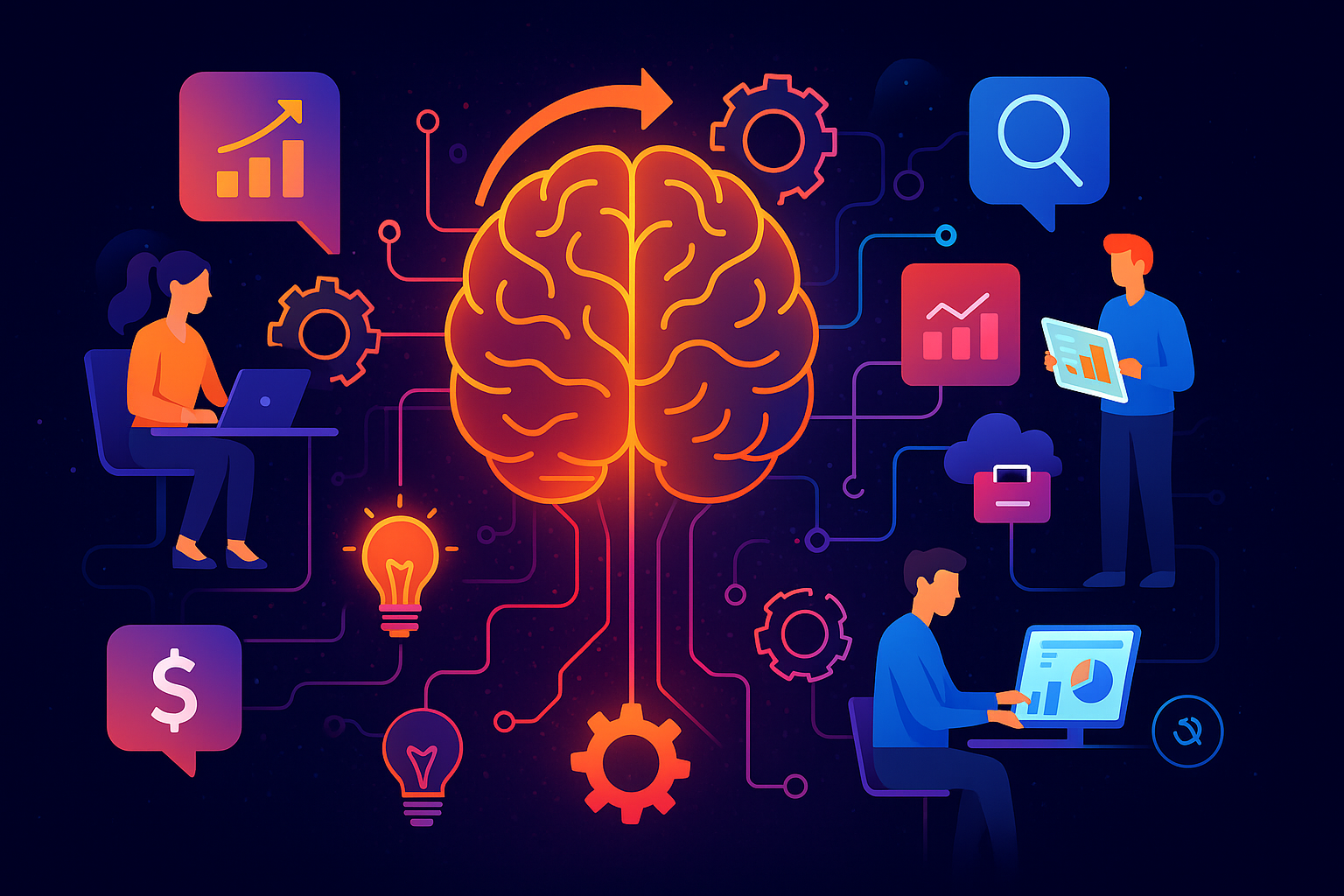 חסכון בזמן באמצעות אוטומציה עסקית חכמה שמבצעת פעולות אוטומטיות
